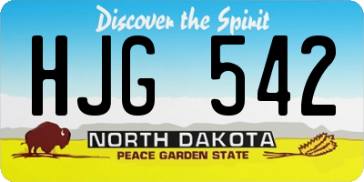 ND license plate HJG542