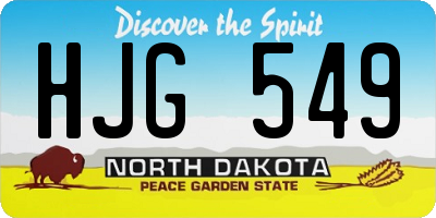ND license plate HJG549