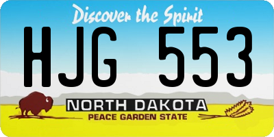 ND license plate HJG553