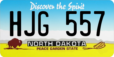 ND license plate HJG557