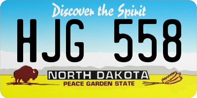 ND license plate HJG558