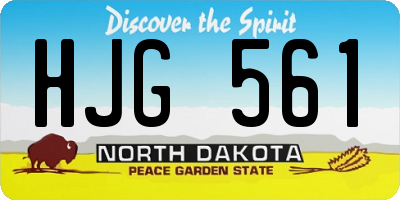 ND license plate HJG561