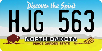 ND license plate HJG563