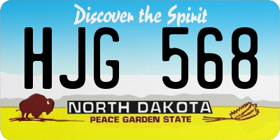 ND license plate HJG568