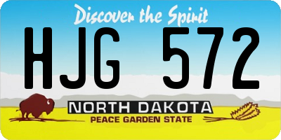 ND license plate HJG572