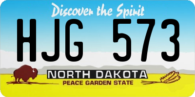 ND license plate HJG573
