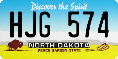 ND license plate HJG574