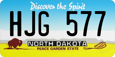 ND license plate HJG577