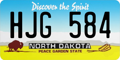 ND license plate HJG584