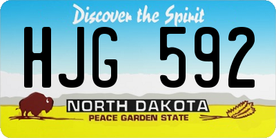 ND license plate HJG592
