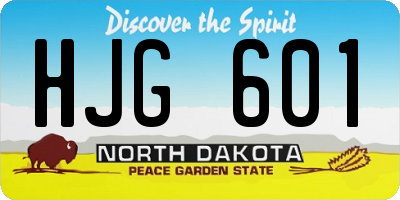 ND license plate HJG601