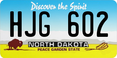 ND license plate HJG602