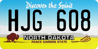 ND license plate HJG608