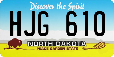 ND license plate HJG610