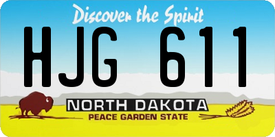 ND license plate HJG611