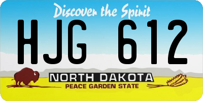 ND license plate HJG612