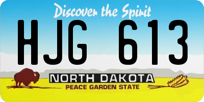 ND license plate HJG613