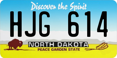 ND license plate HJG614