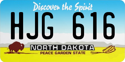 ND license plate HJG616