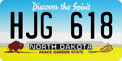 ND license plate HJG618