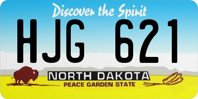 ND license plate HJG621