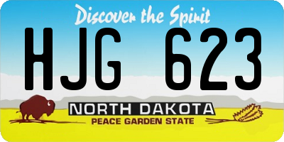 ND license plate HJG623