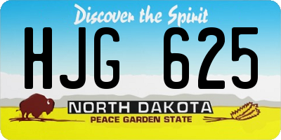 ND license plate HJG625