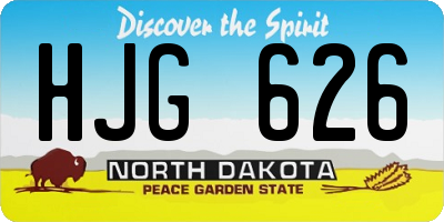 ND license plate HJG626