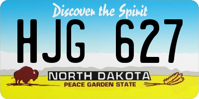 ND license plate HJG627