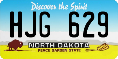 ND license plate HJG629