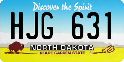ND license plate HJG631