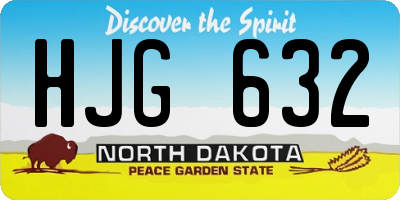 ND license plate HJG632