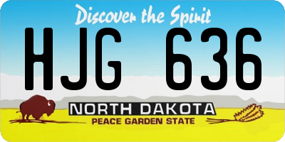 ND license plate HJG636