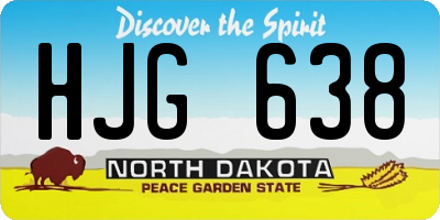 ND license plate HJG638