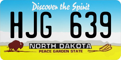 ND license plate HJG639