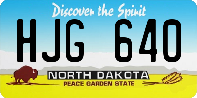 ND license plate HJG640