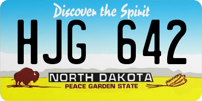 ND license plate HJG642