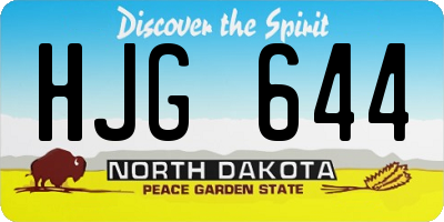 ND license plate HJG644