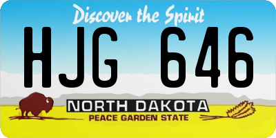 ND license plate HJG646