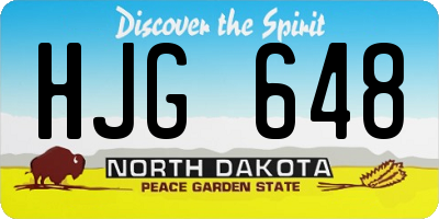 ND license plate HJG648