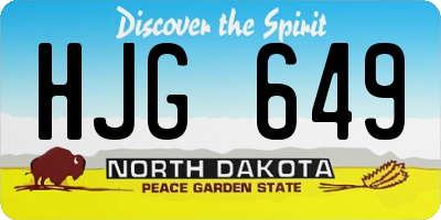 ND license plate HJG649