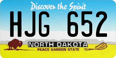 ND license plate HJG652