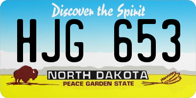 ND license plate HJG653