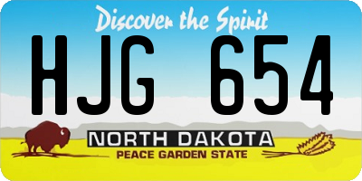 ND license plate HJG654