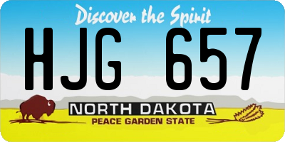 ND license plate HJG657