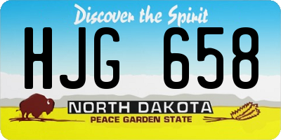 ND license plate HJG658