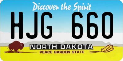 ND license plate HJG660