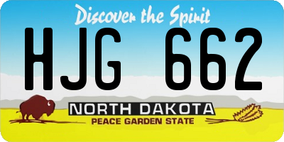 ND license plate HJG662