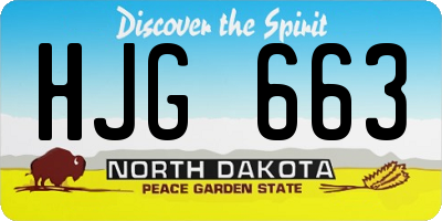 ND license plate HJG663