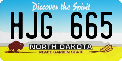 ND license plate HJG665